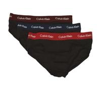 Calvin Klein Slip Uomo Mutande Confezione 3 Capi Cotone elastiicizzato Elastico a Vista Articolo U2661O, V0I Black with Blue/shadon WB/Black w, Size M/in 32-34 / cm.81-86