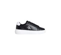 Calvin Klein Donna Sneakers con Suola Preformata Chunky Mono in Pelle, Nero (Black/Bright White), 37