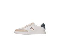 Calvin Klein Uomo Sneakers con Suola Preformata Low con Branding, Turchese (Dk Ecru/Bright White/Iron Gate), 43