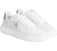 Calvin Klein Sneakers Basse Uomo Bianco Grigio Pelle Liscia, Bright White Rock Ridge, 11.5