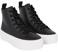 Calvin Klein Sneakers con Suola Preformata Donna Flatform Mid Scarpe, Nero (Black/Bright White), 39 EU