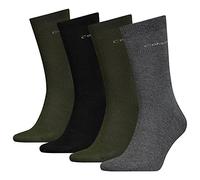 Calvin Klein Socks CK Men Sock 4P Tin GIFTBOX CALZINO CLSSC, Dark Olive Combo, One Size Uomini