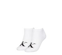 Calvin Klein Socks Organic Cotton Monogram Quarter, Calzino Da donna, White,