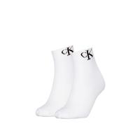 Calvin Klein Socks Organic Cotton Monogram Quarter, Calzino Da donna, White,