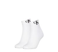 Calvin Klein Socks Organic Cotton Monogram Quarter, Calzino Da donna, White,