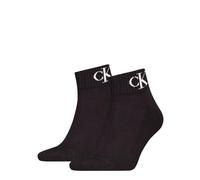 Calvin Klein Socks Organic Cotton Monogram Quarter, Calzino Uomo, Black,