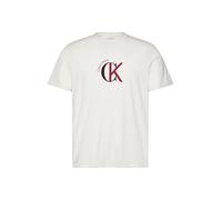 Calvin Klein SS 30S Whsl Ckj 2Tone CK Graphic Lv14Re829G Magliette grafiche, White (White Greige), L Adulto