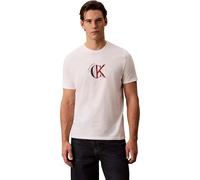 Calvin Klein SS 30S Whsl Ckj 2Tone CK Graphic Lv14Re829G Magliette grafiche, White (White Greige), XL Adulto