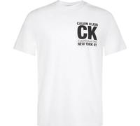 Calvin Klein SS 30S Whsl Sp CK Corner Graphic Lv04Re819G Magliette grafiche, White (Brilliant White), L Adulto