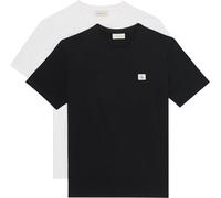 Calvin Klein SS Badge Tee 2PK LV04RD248G T-Shirt da Uomo, Multicolore (Nero/Bianco Brillante), S, Multicolore (Nero/Bianco Brillante), S