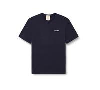 Calvin Klein SS Micro Logo Crewneck Tee Lv04lc255g Magliette, Blue (Dark Sapphire), L Uomo