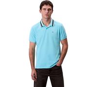 Calvin Klein SS Monogram Pique Tipped Polo Lv04Rc276G, Polo, Uomo, Blu (Atmosphere Blue), L
