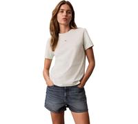 Calvin Klein Maglietta da Donna SS Woven Label Classic Fit LV047F227G, Cachi (Verde Fantasma), M