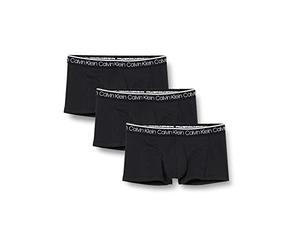 Calvin Klein Surge Low Rise Trunk 3pk, Boxer Uomo, Black W/ Black Wb, S (pacco da 3)