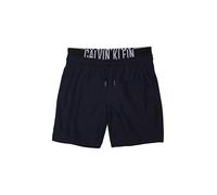 Calvin Klein Bambino Pantaloncino da Bagno Medium Double con Fascia con Logo, Blu (Dark Sapphire), 10-12 Anni