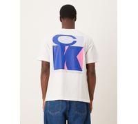 Calvin Klein - T-shirt bianca con grafica sul retro-Bianco 44