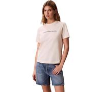 Calvin Klein T-Shirt Classica da Donna con Logo A- Inst. SS Lv047C912G, Bianco, L