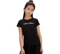 Calvin Klein T-Shirt da Ragazza con Logo Script Slim SS LVCKSJA17G S/S, Nero (1716 Nero), 16 Anni
