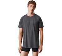 Calvin Klein T-Shirt Maniche Corte Uomo Crew Neck Scollo Rotondo, Grigio (Dark Grey Heather), S