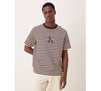 Calvin Klein - T-shirt marrone a righe con logo 50
