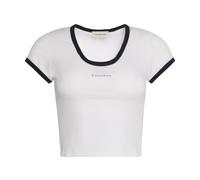 Calvin Klein - T-shirt Monologo Slim - - Tops - Donna - Bianco - M