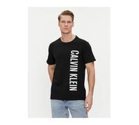 Calvin Klein T-Shirt Uomo CK Manica Corta Girocollo con Stampa Logo Davanti Puro Cotone Cotone Articolo KM0KM00998, BEH Pvh Black, M