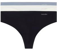 Calvin Klein Thong 3Pk 000Qd3558E, Perizoma, Donna, Multicolore (Black/Ivory/Flint Stone), L
