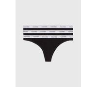 Calvin Klein Perizomi Donna Confezione da 3 Modern Logo Tanga, Nero (Black/Black/Black), XS