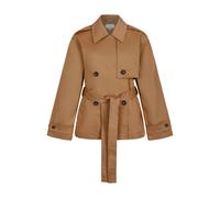 Calvin Klein - Tiger Eyes Cotton Twill Short Trench Coat - - Coats - Donna - Marrone - M