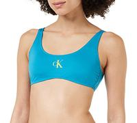 Calvin Klein Top Bikini a Bralette Donna Imbottito, Blu (Clear Turquoise), M
