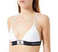 Calvin Klein Top Bikini a Triangolo Donna Unlined Triangle Coppe Morbide, Bianco (White), M