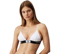 Calvin Klein Top Bikini a Triangolo Donna Unlined Triangle Coppe Morbide, Bianco (White), XS