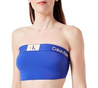 Calvin Klein Top Bikini Donna Longline Bandeau senza Spalline, Blu (Midnight Lagoon), S