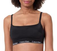 Calvin Klein - Top bikini stile bralette con scollo squadrato e fascia con logo nero L