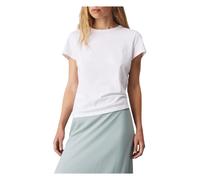 Calvin Klein, ,Tops ,Donna ,Bianco ,XL Satin Slim T-Shirt Elegant Modern