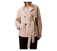 Calvin Klein - Trench in Cotone di Media Lunghezza - - Coats - Donna - Grigio - L