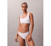 Calvin Klein - Underlined Icon - Brassière bianca con scollo rotondo in cotone e modal-Bianco S