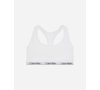 Calvin Klein - Underlined Icon - Brassière bianca con scollo rotondo in cotone e modal-Bianco S