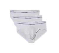 Calvin Klein - Icon Cotton Stretch - Confezione da 3 slip neri con fascia in vita rossa/blu/crema-Multicolore 52