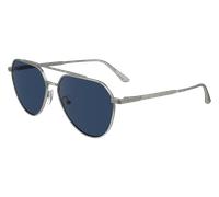 Calvin Klein Unisex CK24100S 045 Occhiali da sole Metallo Argento Blu Pilot Normale Normale