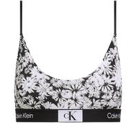 Calvin Klein Unlined Bralette 000qf7216e Bralette, Nero (Halo Floral Print+black), M Donna
