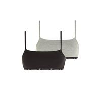 Calvin Klein Unlined Bralette 2pk Black/grey Heather Taglia: L | Corsetti Outlet | Donna | Nero