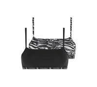 Calvin Klein Unlined Bralette 2pk Black/tiger Print Taglia: L | Corsetti Outlet | Donna | Nero