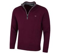 Calvin Klein Uomo 2025 Cotton 1/2 Zip Golf CK Top Maglione - Mirtillo Rosso - XL