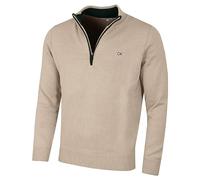 Calvin Klein Uomo 2025 Knit Cotton Golf CK Top Maglione - Latte Macchiato - M