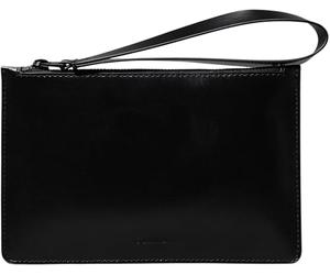 Calvin Klein Uomo Borsellino Glow Zipped Pouch Piatto, Nero (Ck Black Leather), Taglia Unica