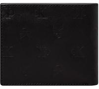 Calvin Klein Uomo Borsello Emboss Bifold Coin in Pelle, Nero (Allover Print), Taglia Unica