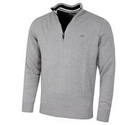 Calvin Klein Uomo Cotton 1/2 Zip Golf CK Top Maglione - Sport Argento - L
