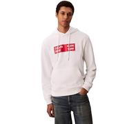 Calvin Klein Uomo Felpa con Cappuccio Terry Box Graphic Regular Fit, Bianco (Bright White), M