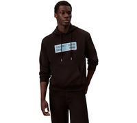 Calvin Klein Uomo Felpa con Cappuccio Terry Box Graphic Regular Fit, Nero (Black), XL